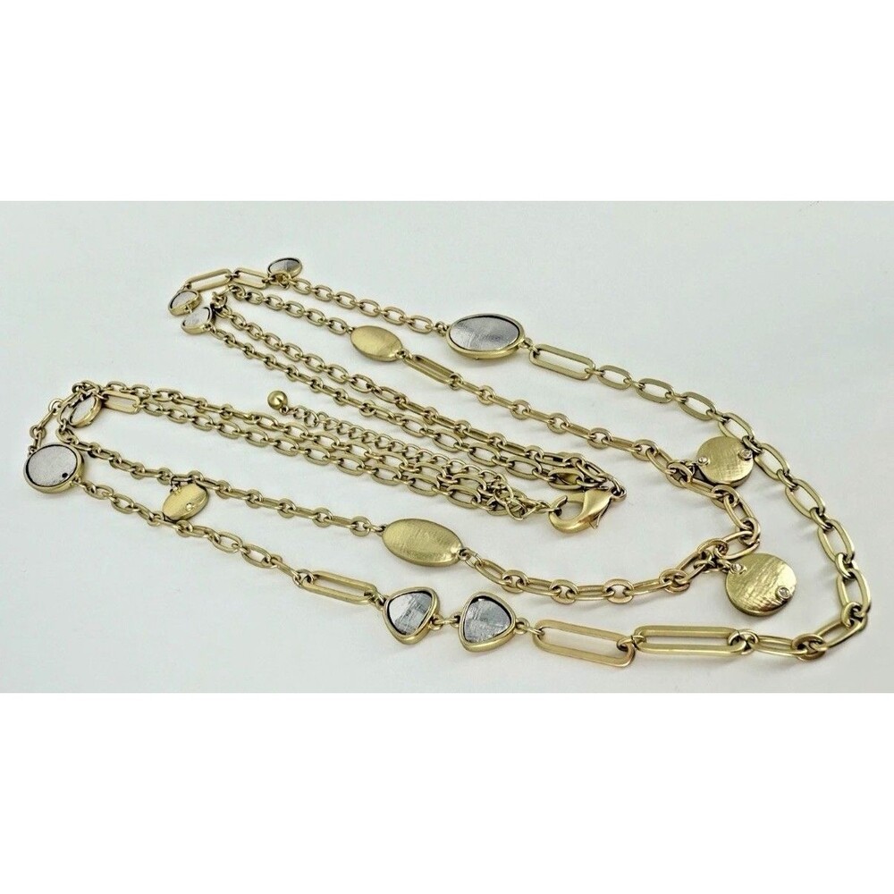 Chicos Sadie Mixed Metal Double Strand Reversible Necklace Retails $49.50